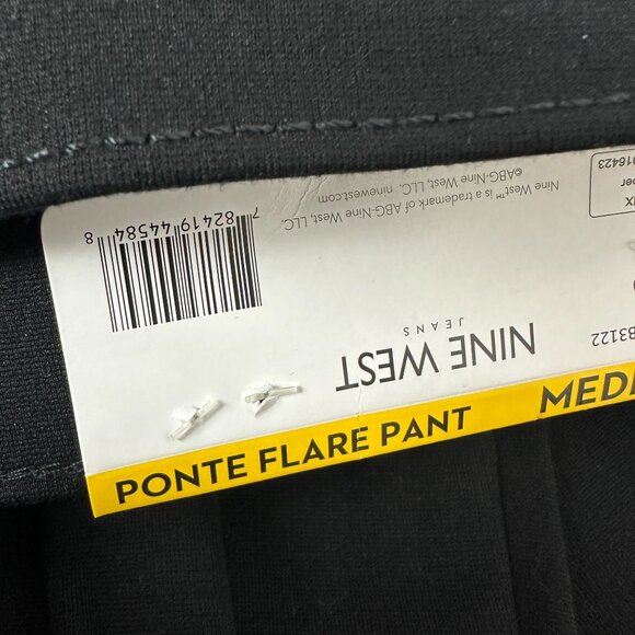 Nine West Jeans Black Ponte Flare Pants Medium Stretch Pull-On Waistband - Picture 2 of 7